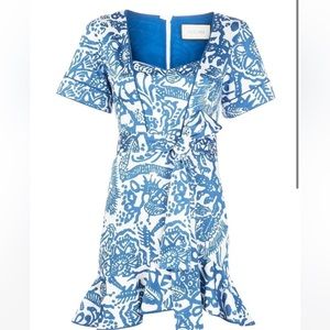 ALEXIS Berenna Blue Floral Print Mini Dress .. Never Worn
